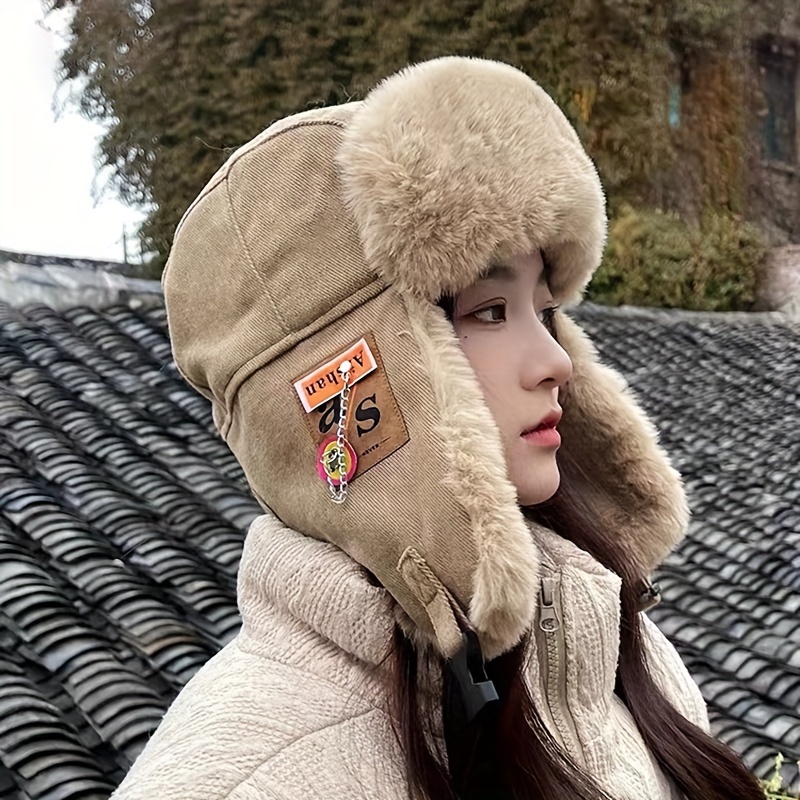 

Hat Men And Women Winter Thickened Ear Protection Hat Velvet Thickened Cold Chain Plush Flying Hat Promotion