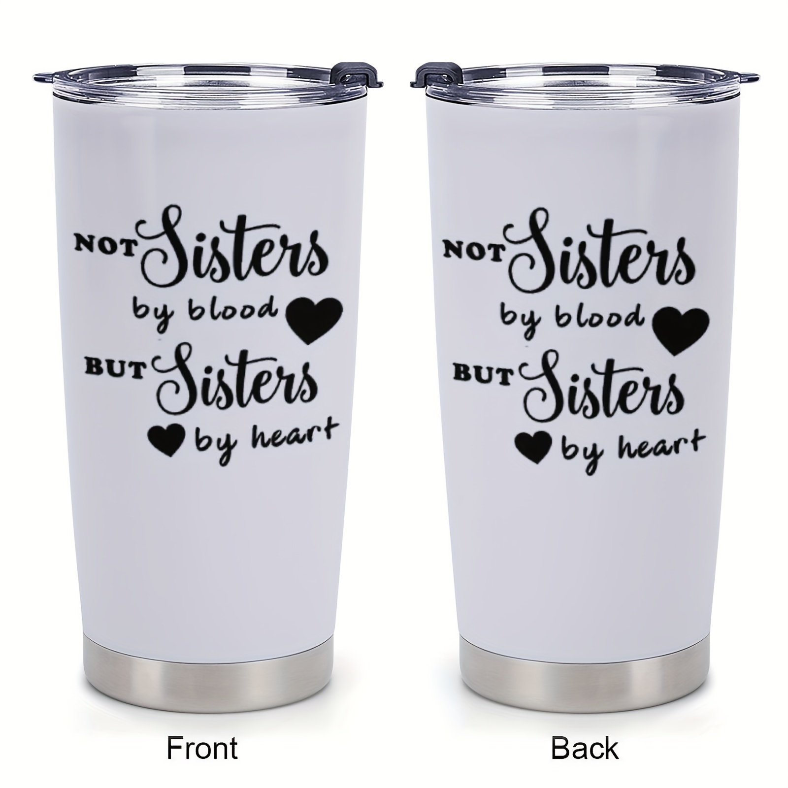 

1pc, 20oz Stainless Steel Tumbler, Insulated Coffee Cup, Sister Gifts From Sister, Letter Mug Tumbler For Friends Women Girls Birthday Christmas Presents Ideas
