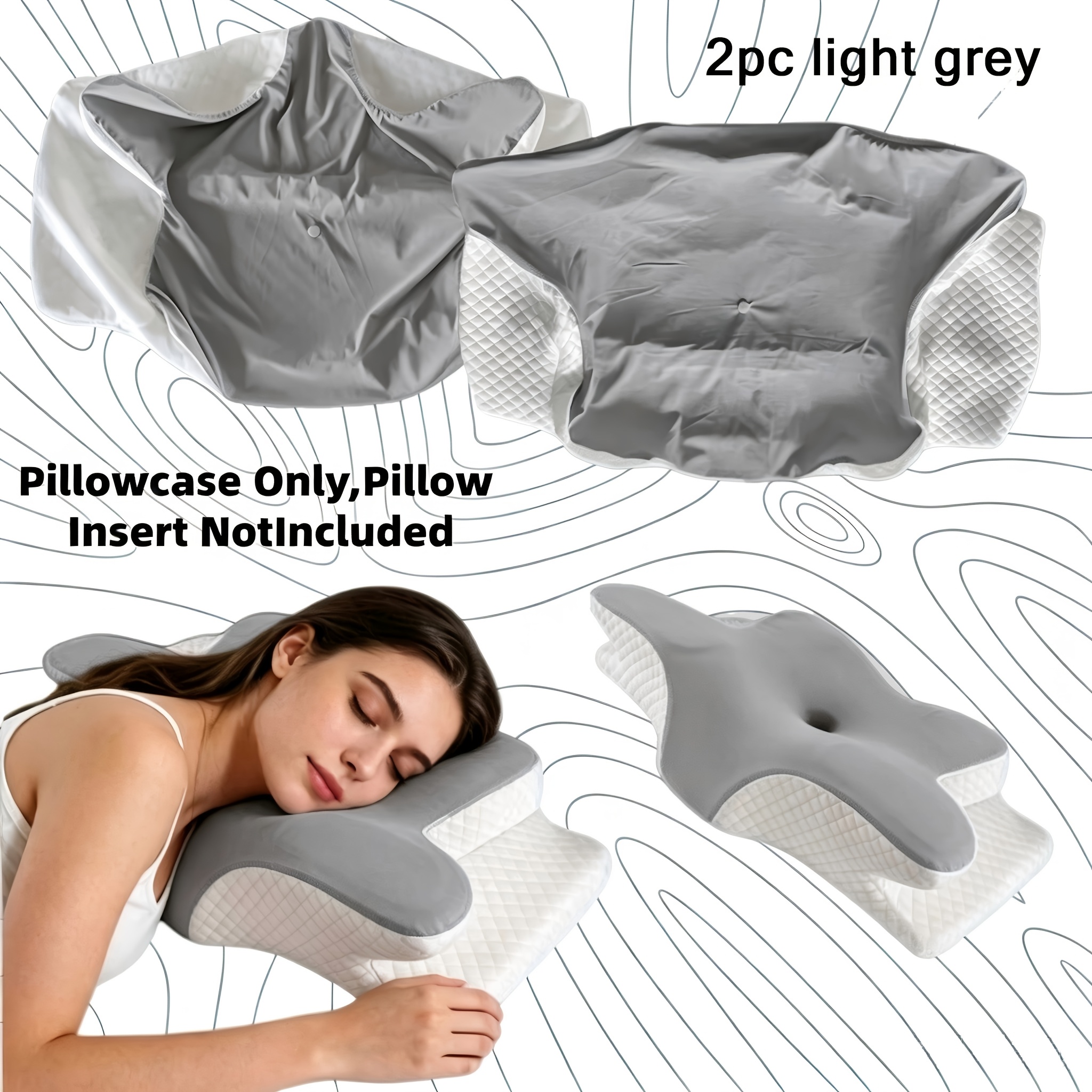 TEMU 2er-Set Schmetterlings-Kissenbezüge, atmungsaktiv, hypoallergen, maschinenwaschbar, leicht abnehmbar, 60x40x13cm, für Schlafzimmer, Wohnheim,