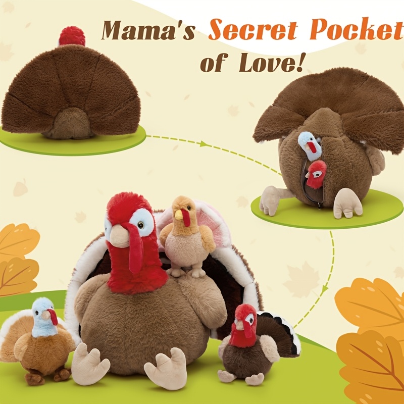 MorisMos 35cm Big Turkey Soft Toy with Babies Inside