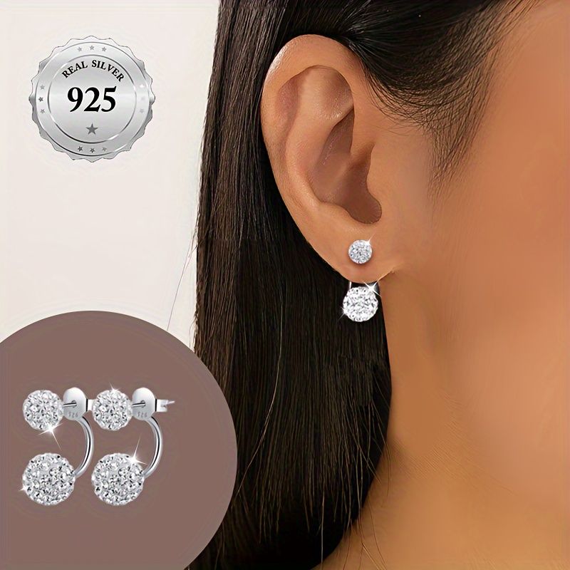 

Elegant Ballet-inspired Stud Earrings With Sparkling Rhinestones - Hypoallergenic 925 Sterling Silvery, Parties, Weddings & Gifts