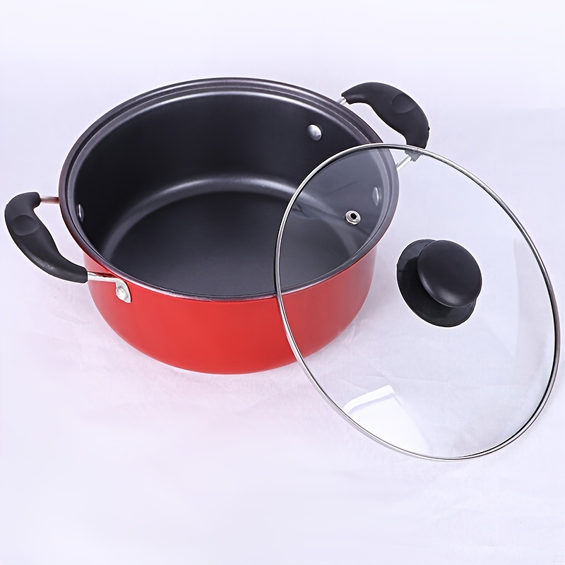 5pcs red enamel cookware set non stick     use ideal holiday gift details 5