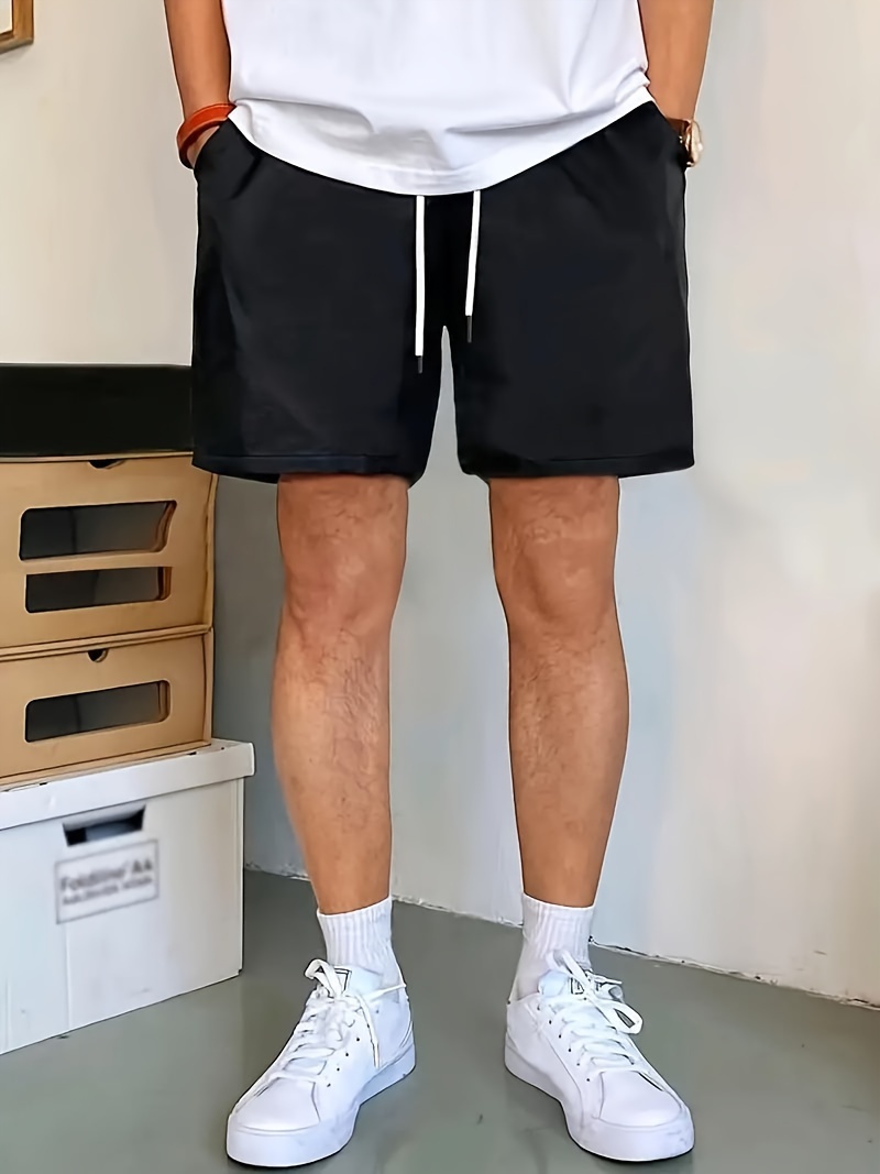 Men's Solid Shorts, Comfy Casual Fashion Shorts For Outdoor Sports