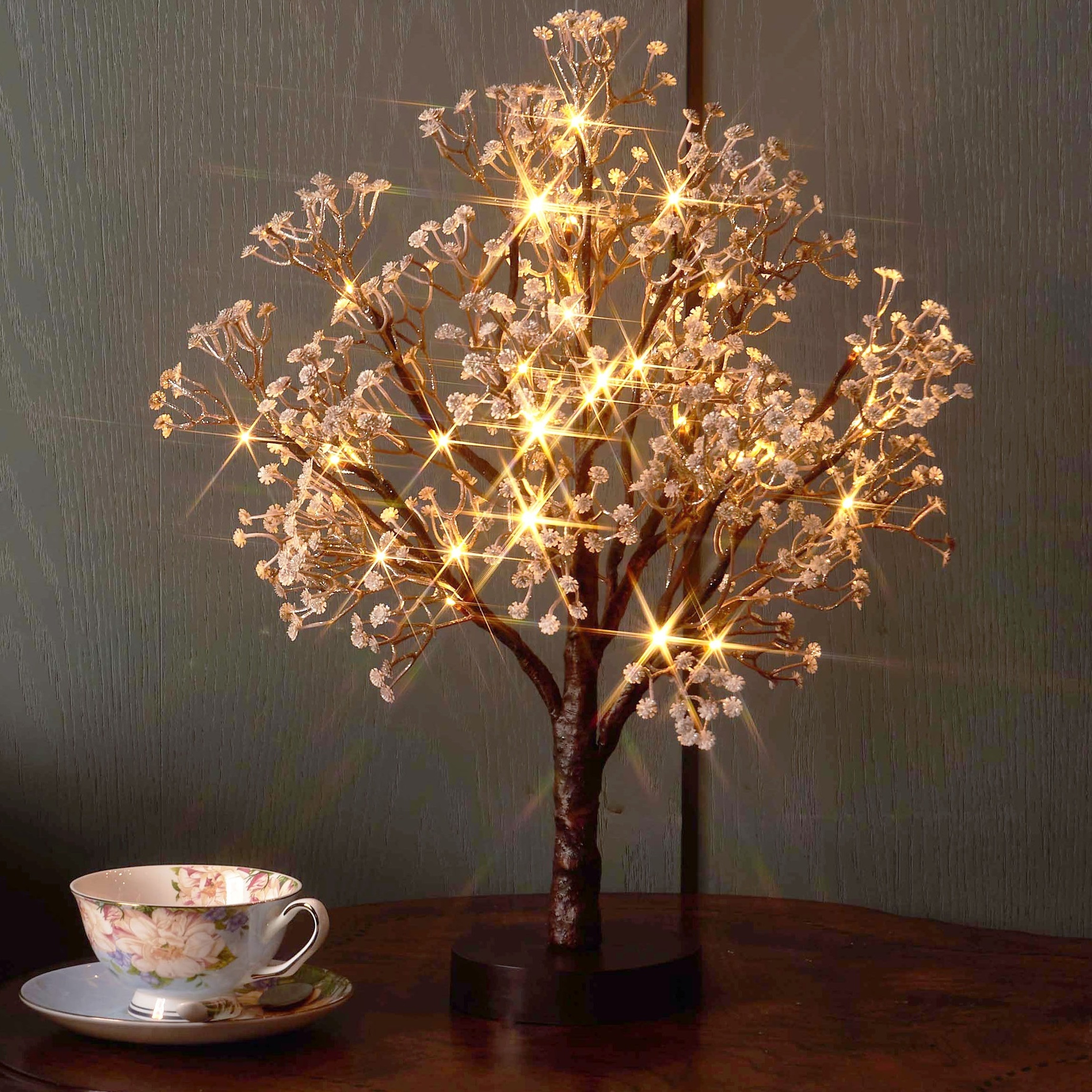 

Lighted Gypsophila Tree 18 Inch 30 Led Battery Operated Or Usb Artificial Baby Breath Flowers With Lights For Home Christmas Holiday Decoration