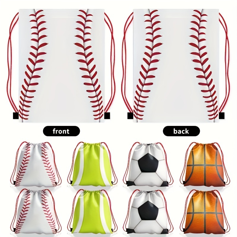 

1pc Soccer Basketball Baseball Tennis Drawstring Bag, Double Shoulder Package Storage Bag, Special Gift For Sports Lovers, Birthday Party Favors Sports Theme Competition Backpack
