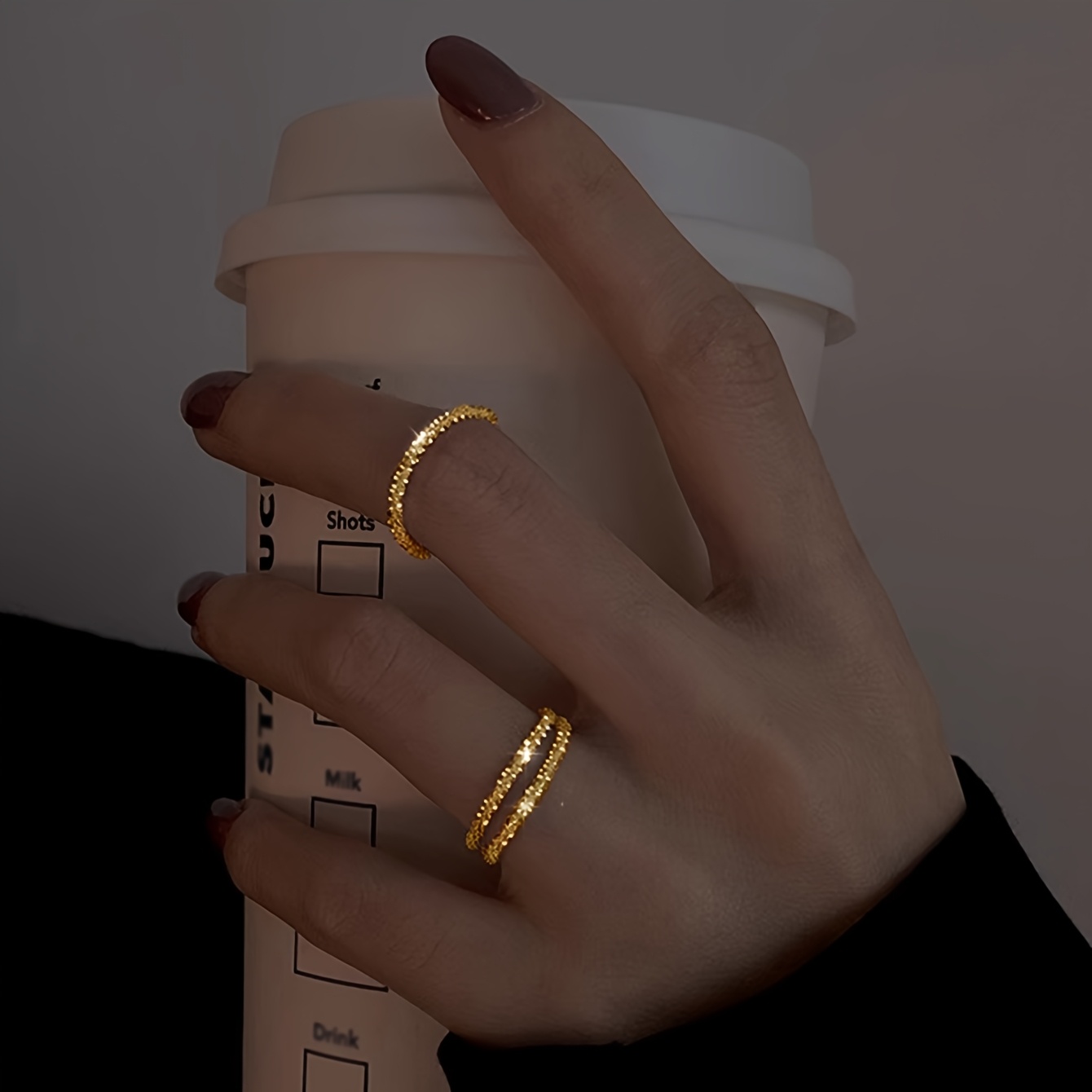 3pcs/set Simple Soft Chain Ring Set For Women, Suitable For Daily Wear And Dating