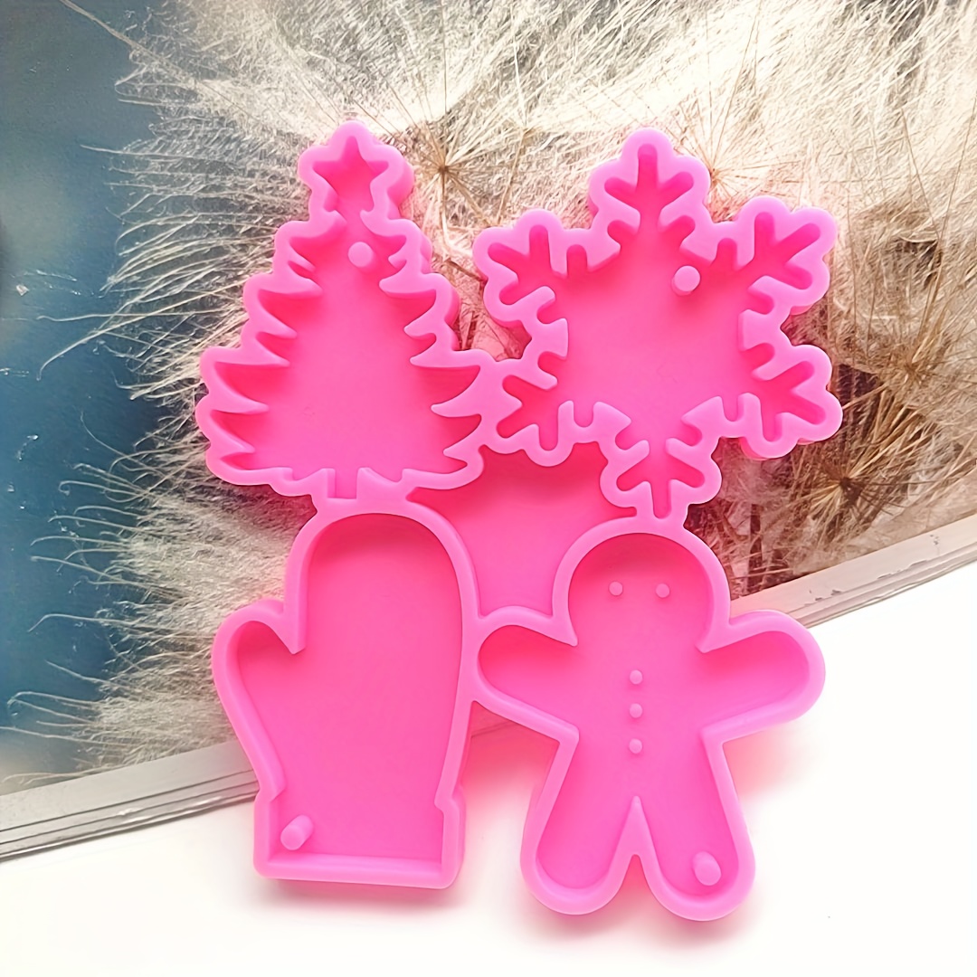 Image of 2025 New Epoxy Mold Christmas Keychain Mold Diy Snowman Glove Snowflake Christmas Atmosphere Decoration Pendant Diy