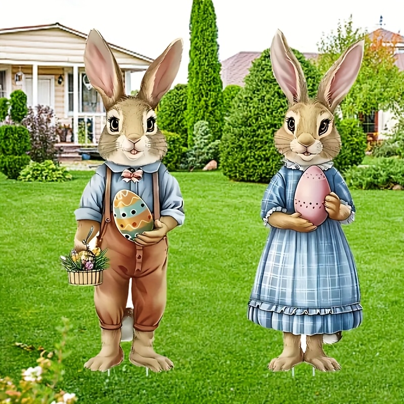 

Easter Yard Signs, Rabbit Outdoor Signs With Stakes, Easter Rabbit Lawn Decoration, Easter Yard Decoration, Easter Lawn Decoration, Suitable For Home Decoration