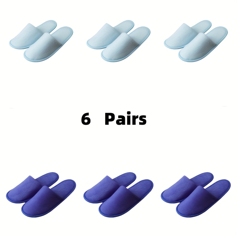 Pack Of 6 Pairs Disposable Hotel, Camping, Travel Slipper