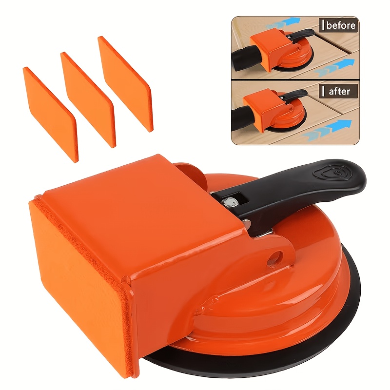 TEMU 4pcs (1 Heavy-duty Iron Suction Cup Floor Repair Tool + 3 Pads) - Reinforced Suction For Tile Spacer, Wood Grain, Pvc, Porcelain, Glass Floors -