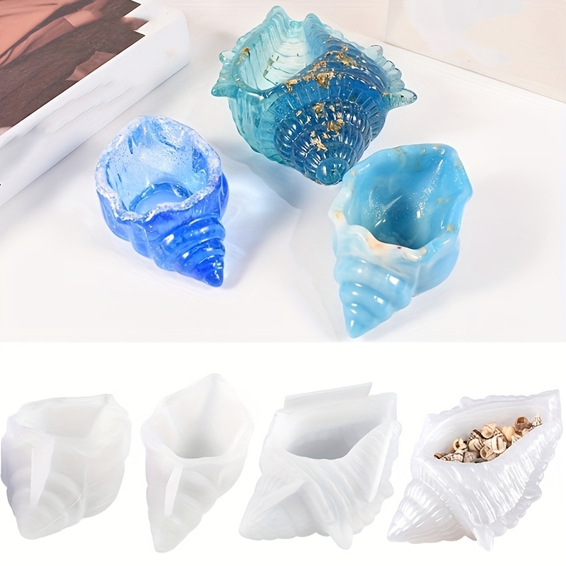 TEMU 3pcs - Silicone Molds For Conch Shell Planters, Candle Jars, Jewelry Trays And Home Decor - Epoxy, Plaster And Concrete Pouring