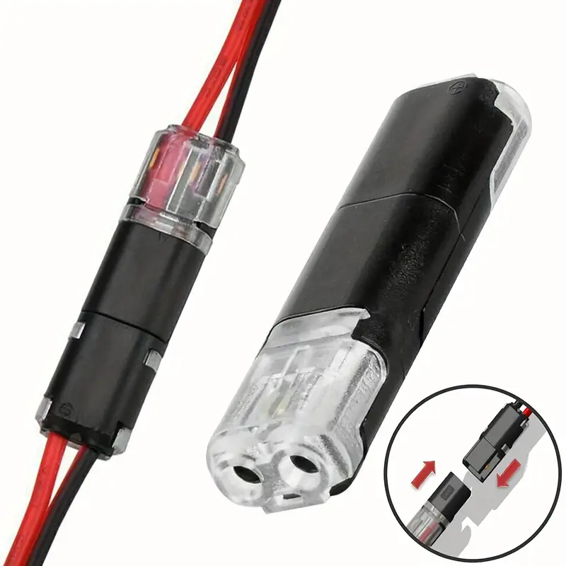 conjunto de 50/100 conectores de enchufe de   cables, conectores   led de 2 vías de 2 pines, conectores de línea de   tensión con   de bloqueo, enchufe de conexión rápida, conectores   led detalles 1
