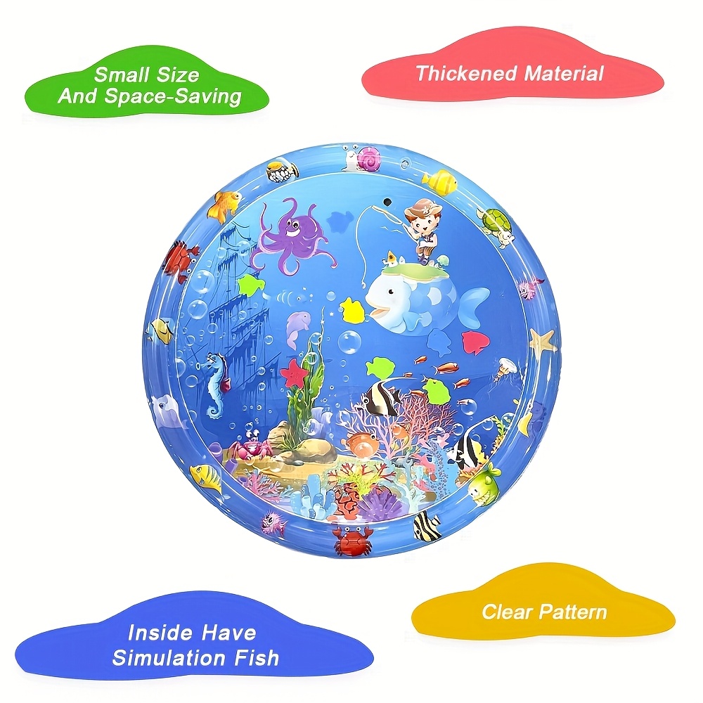 1pc Alfombra Redonda para Juegos de Agua, Colchoneta Acostada   con Efectos  , Regalo Ideal para   y Navidad, Desarrollo Sensorial, Diseño Divertido, Material No  , Relleno  ,  