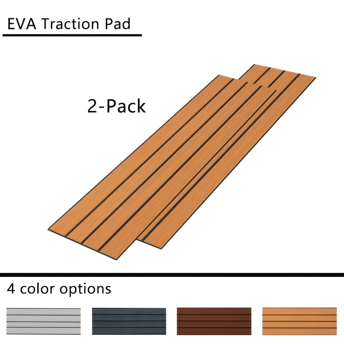 TEMU 2-pack Eva Traction Pads Non-slip Marine Flooring Self-adhesive Stair Treads, Entry Mats Pads For Boats, Personal Watercraft (pwc), Surfboard,