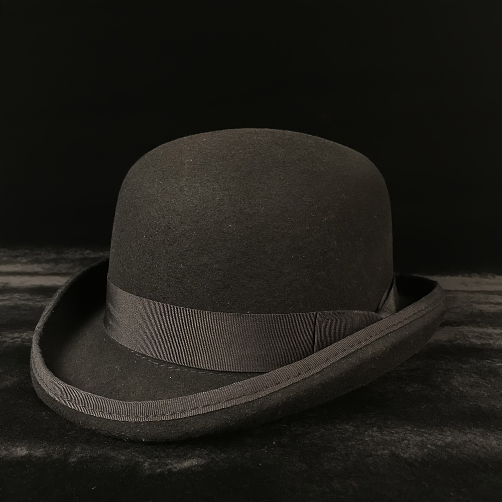 men 100 wool english bowler fedora derby hat size roll brim  display picture 3