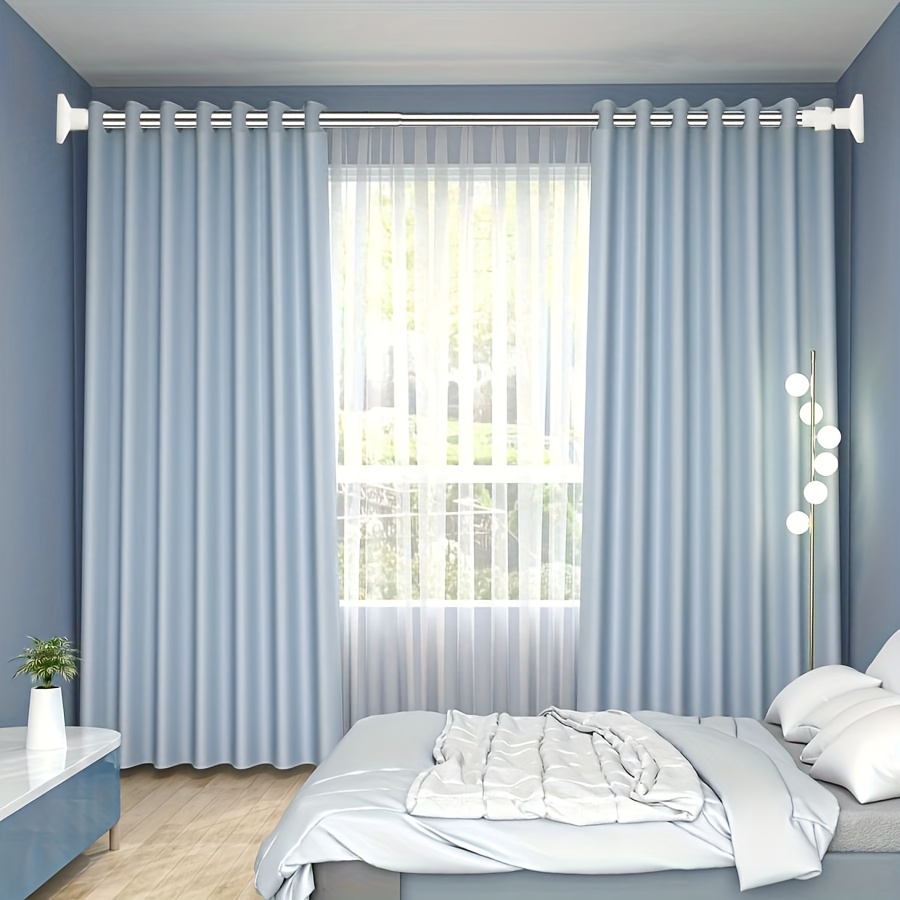 Telescopic Shower Curtain Rod with Wings, No-Drill