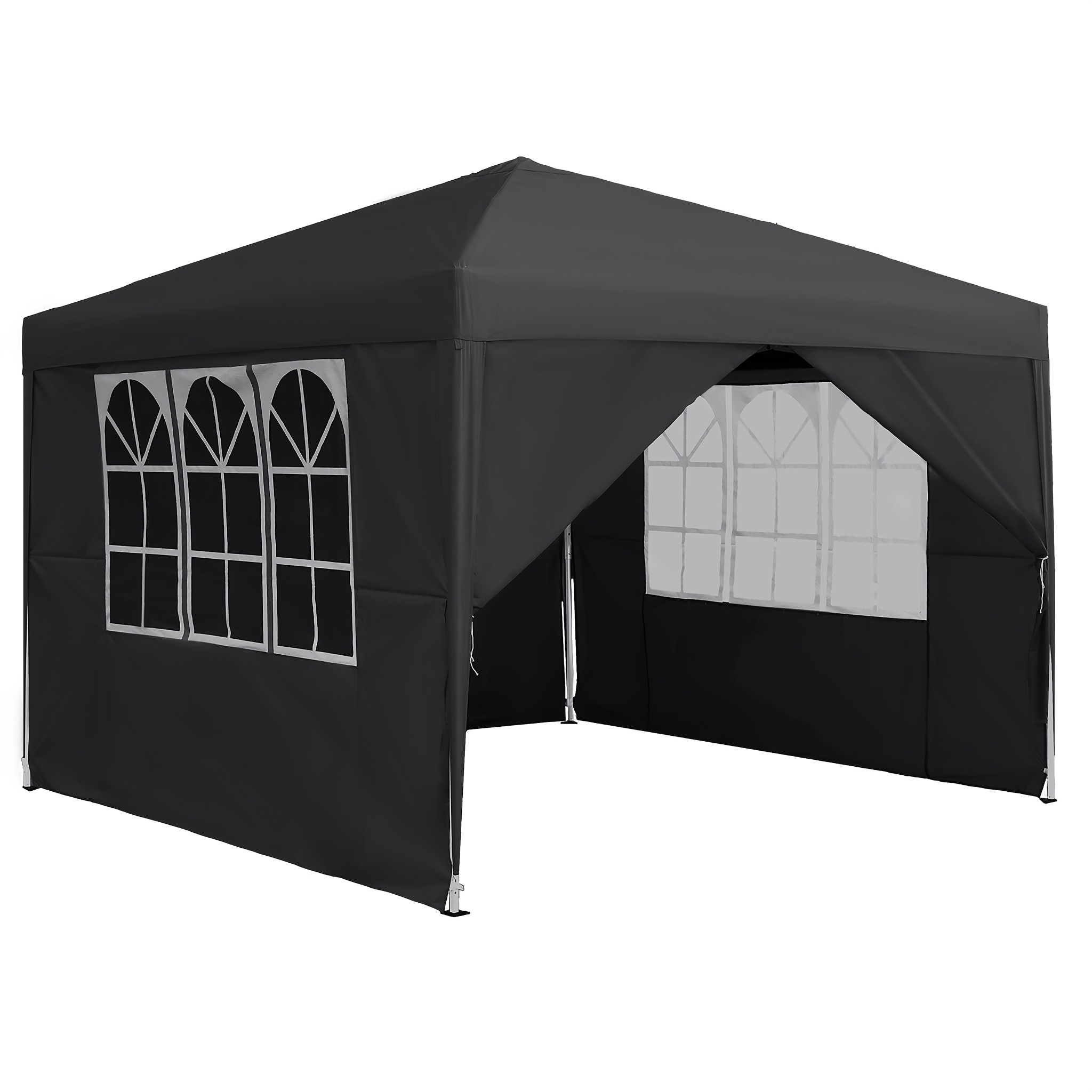 TEMU Pavillon für Partyzelt, Metall Klapppavillon, Gartenpavillon, Pergola für Party, Marktstand, Garten mit 4 Seitenwänden und Fenstern