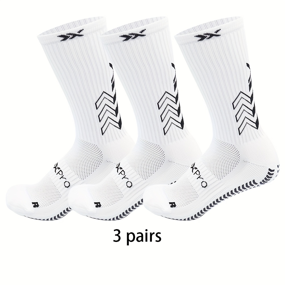 TEMU 3 Pairs Men And Women's Soccer Socks, Non-slip And Wear-resistant Suitable For Outdoor Basketball Football Yoga And Other Athletic Socks, Wear