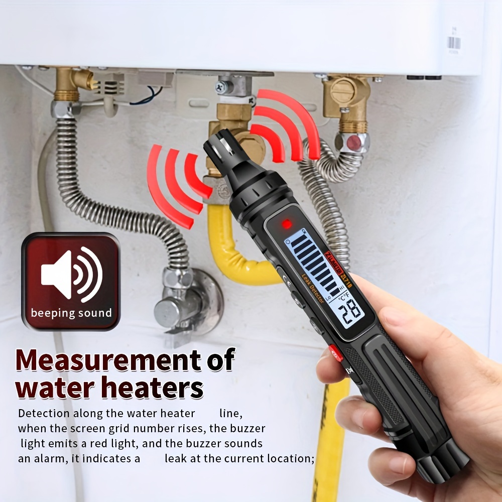 device for detecting   leaks including natural alcohol lpg and     with a buzzer alarm and ppm   capabilities