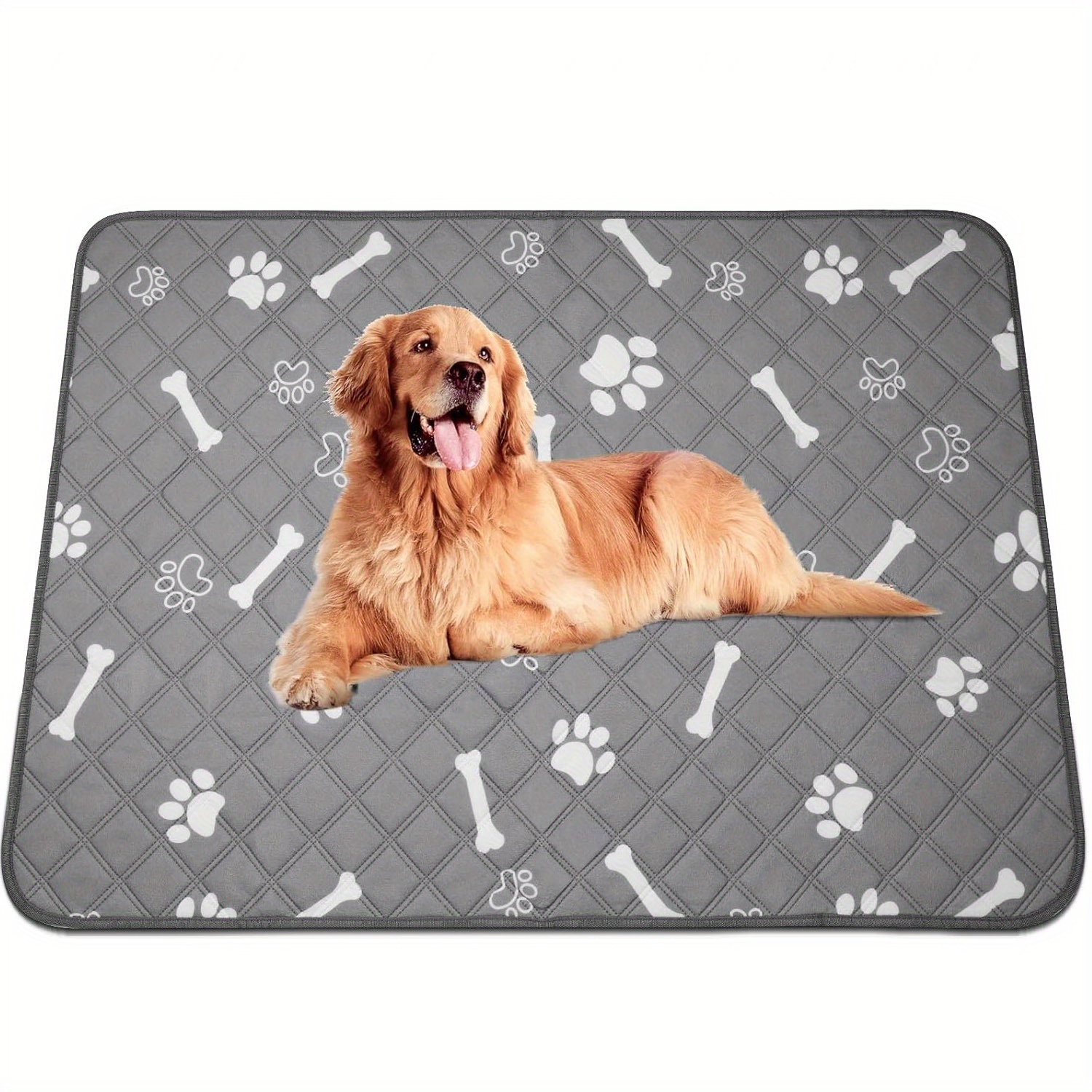E-shop Wiederverwendbare Hunde-Trainingsunterlagen - Weiches Grau & Weiß Pfotenabdruck-Design, Strapazierfähiges Material mit Leicht zu Reinigender