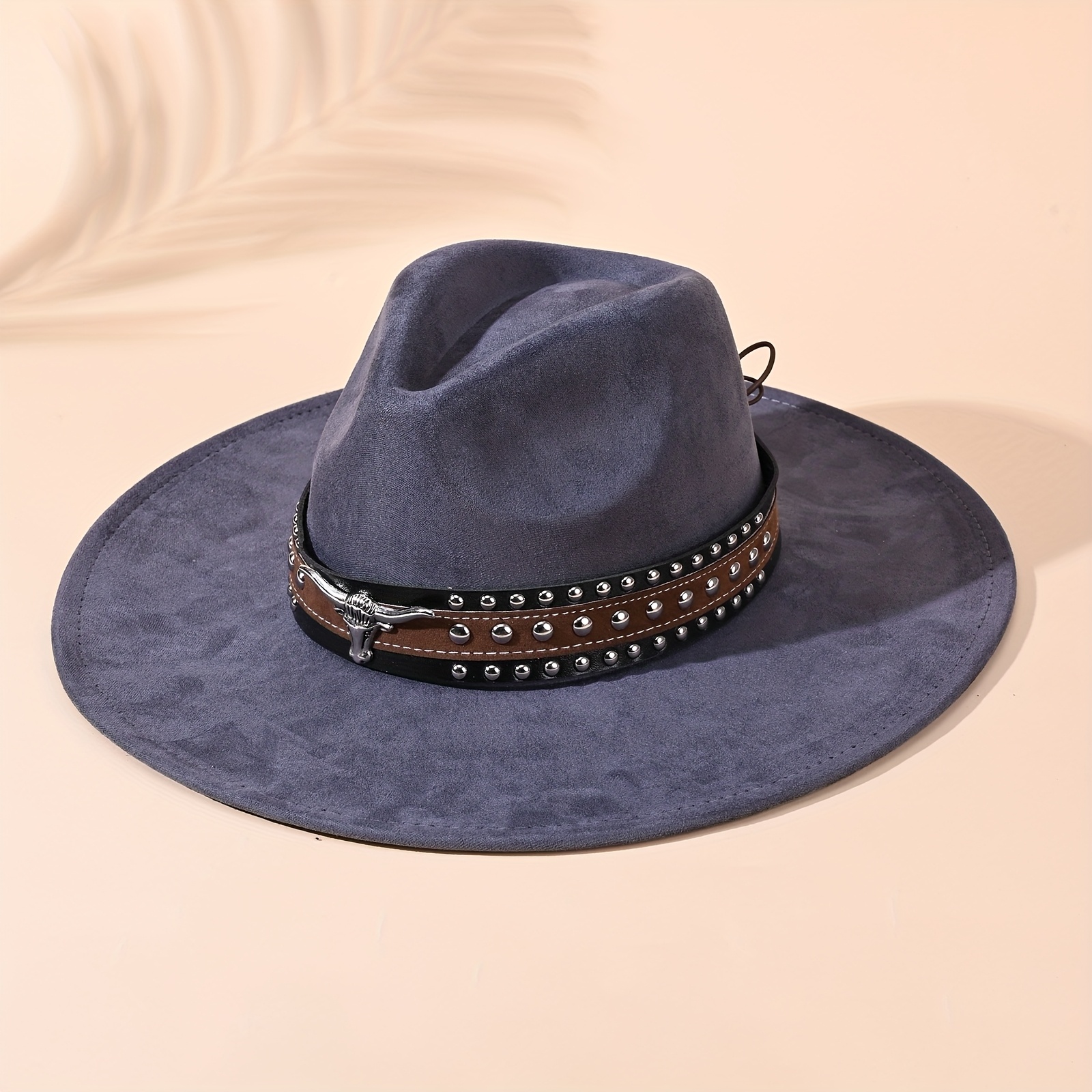 Western Felt Cowboy Hat Multi-Color Wide Brim Fedora Western Wear for Women FLUFFY SENSE. Big Wide Brim Felt Rancher Fedora Hat for  main image 3