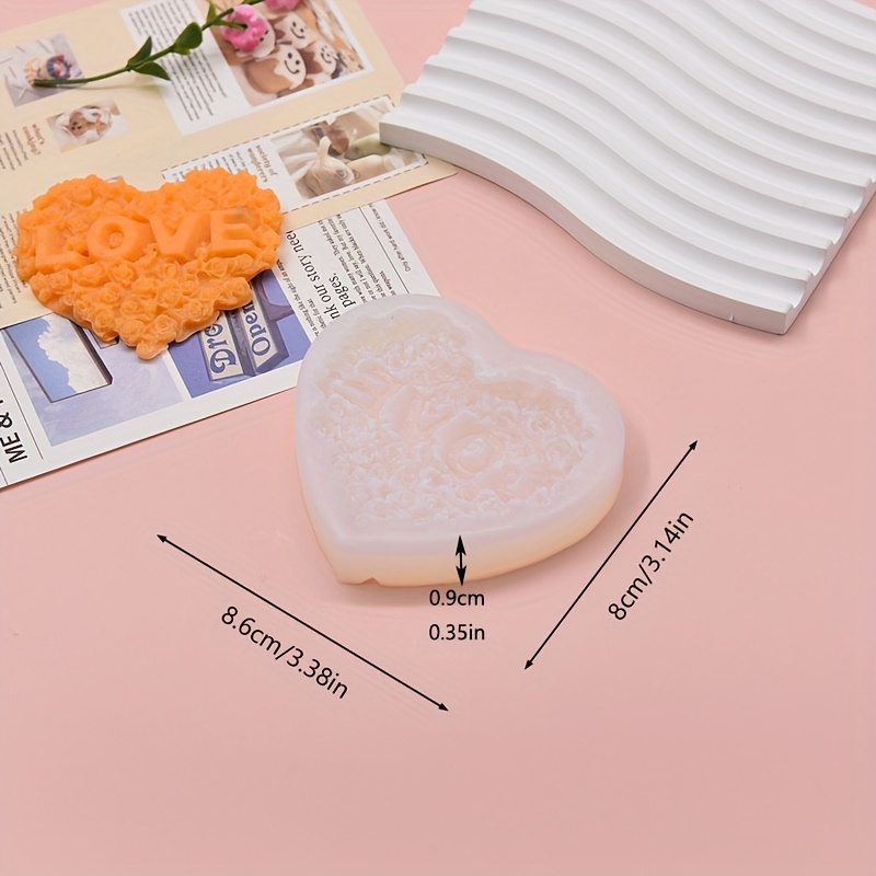 TEMU Diy Love Candle Handmade Mold Round Heart Mold Resin Drip Silicone Mold