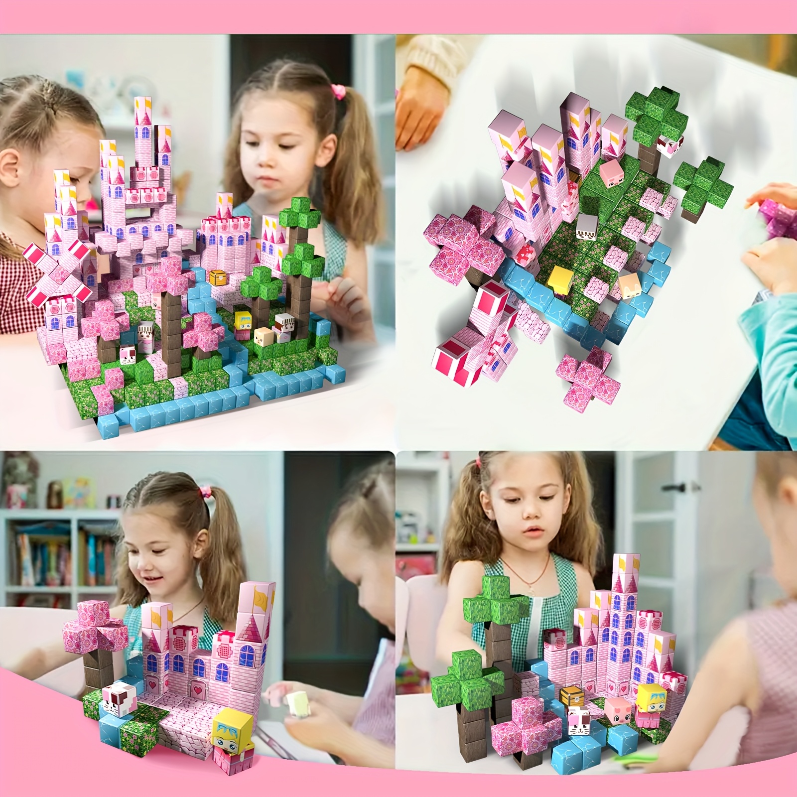 Magnetic Building Blocks Set, 200/100/64/48pcs for Creative Play