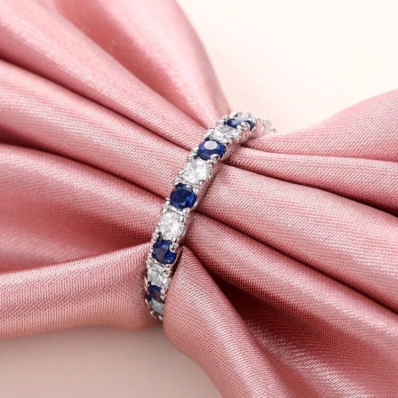 Elegant Synthetic Sapphire Zirconia Ring for Various Occasions
