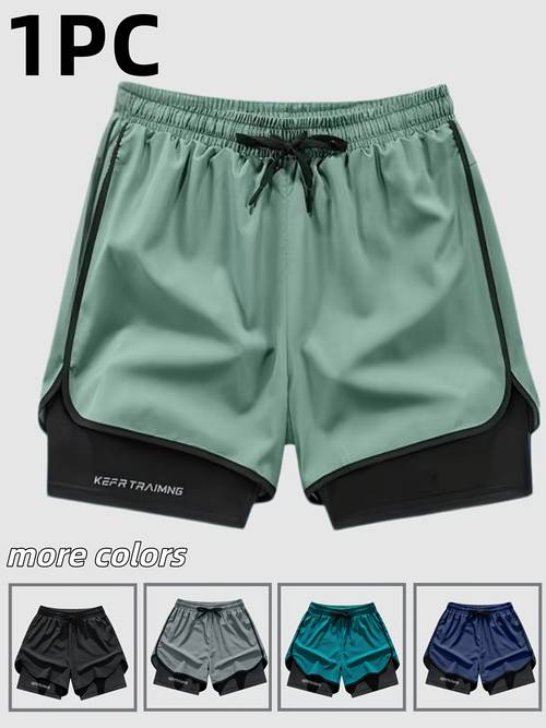 imagem do item 1 de short masculino de secagem rápida para ao ar livre, e confortável, com cós elástico, adequado para atividades fitness ao ar livre