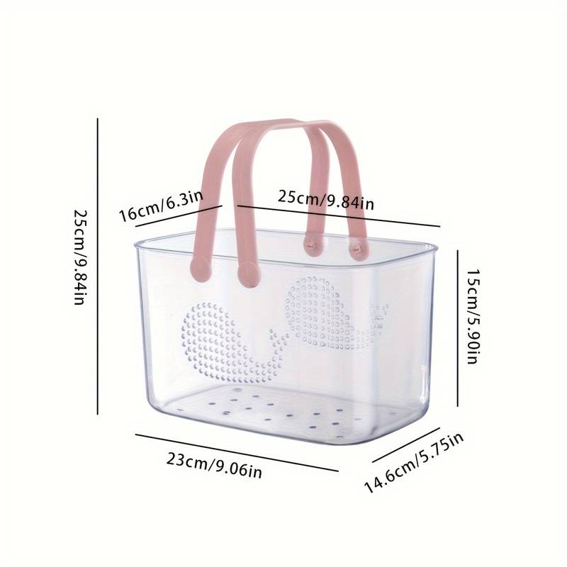 Cestini Portatutto Da Doccia Acrux7, Confezione Da 3 In Plastica Con Manici, 28x18,8x17,8 Cm, Bianco
