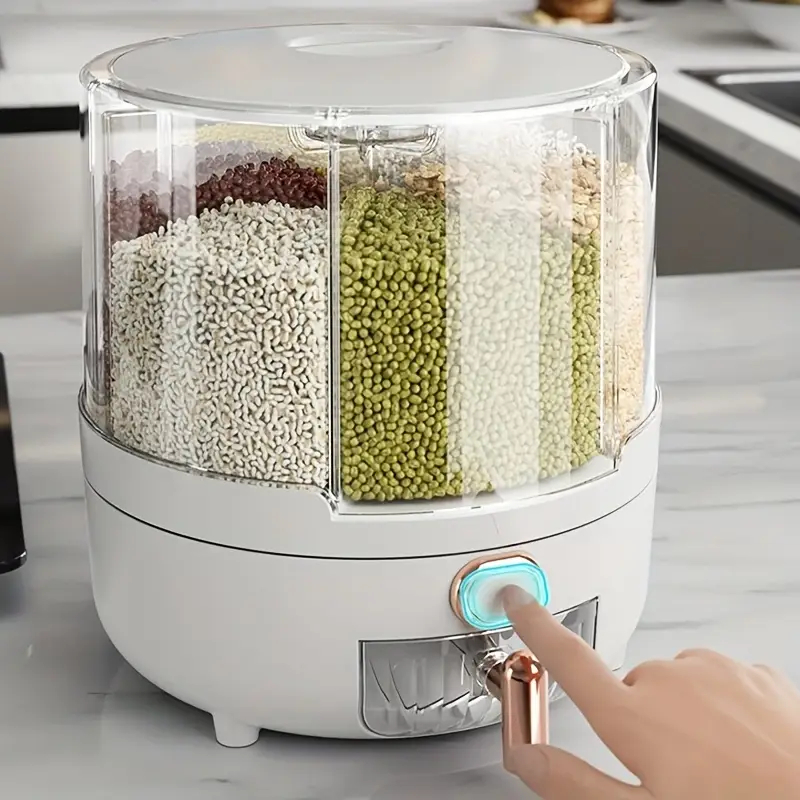 large capacity moisture proof grain storage container insect resistant reusable plastic dispenser for rice flour pet saving multi purpose kitchen essential with dispensing mechanism Product details 0