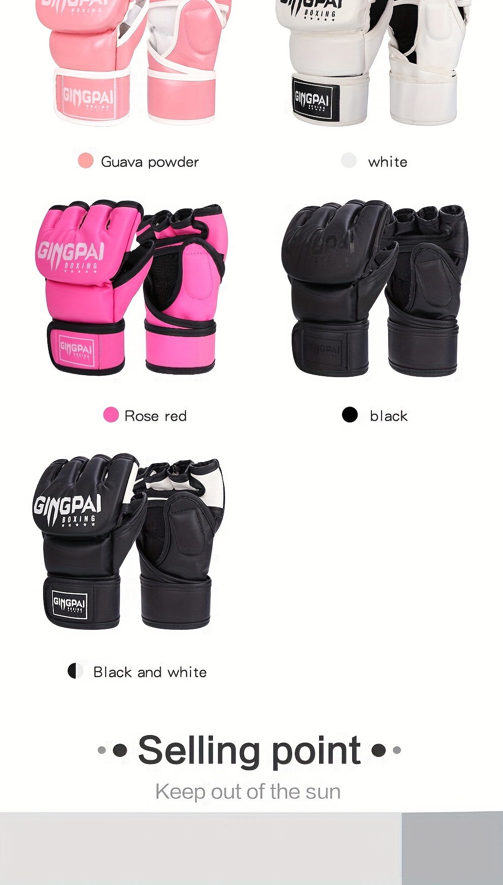 Boxing Gloves Scattered Finger Gloves Adult Men's And Women's Half Finger Training Professional Boxing Gloves_voghion.com