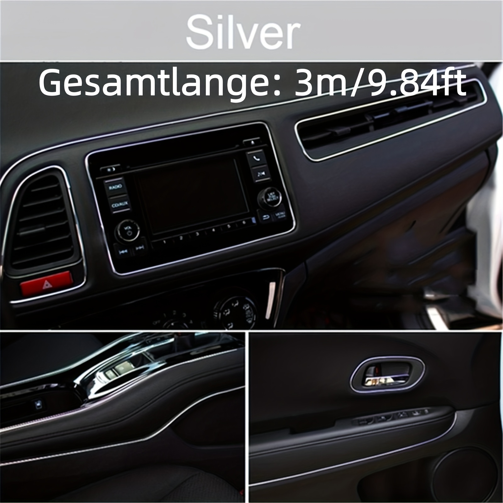 Universal Formable Decorative Flexible Strip, Interior Fitting For Automotive Molds & Car Covers, Suitable For Dashboard And Door Styling, Length: /118.11 Inches