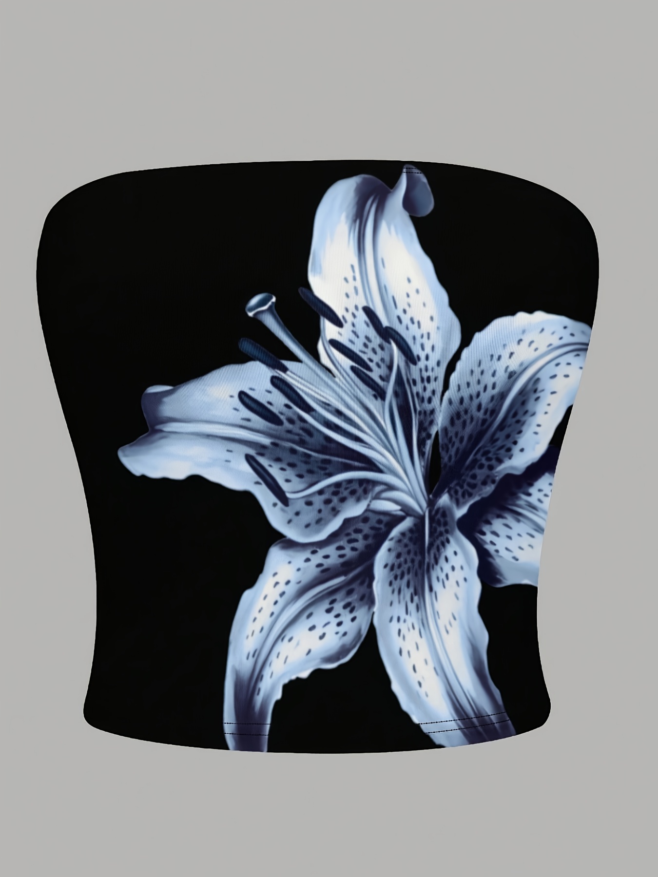 y2k casual vacation lily floral print tube top women's - Temu Mauritius