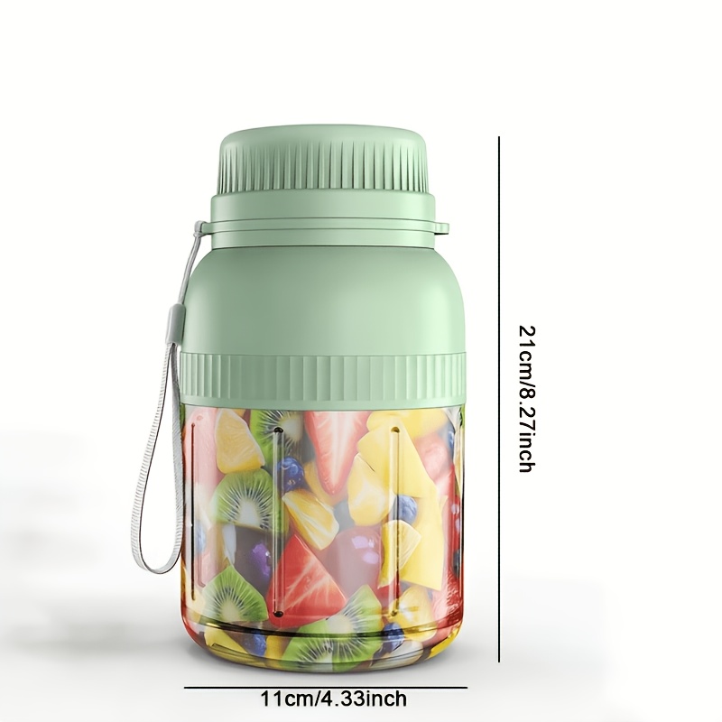 Large Capacity Portable Fruit Blender, Usb Charging, Suitable For Smoothies, , Ice Drinks Perfect Valentine's Day, Thanksgiving Gifts Christmas, , Durable Ppsu Material, Fruit Juicer, Green, White