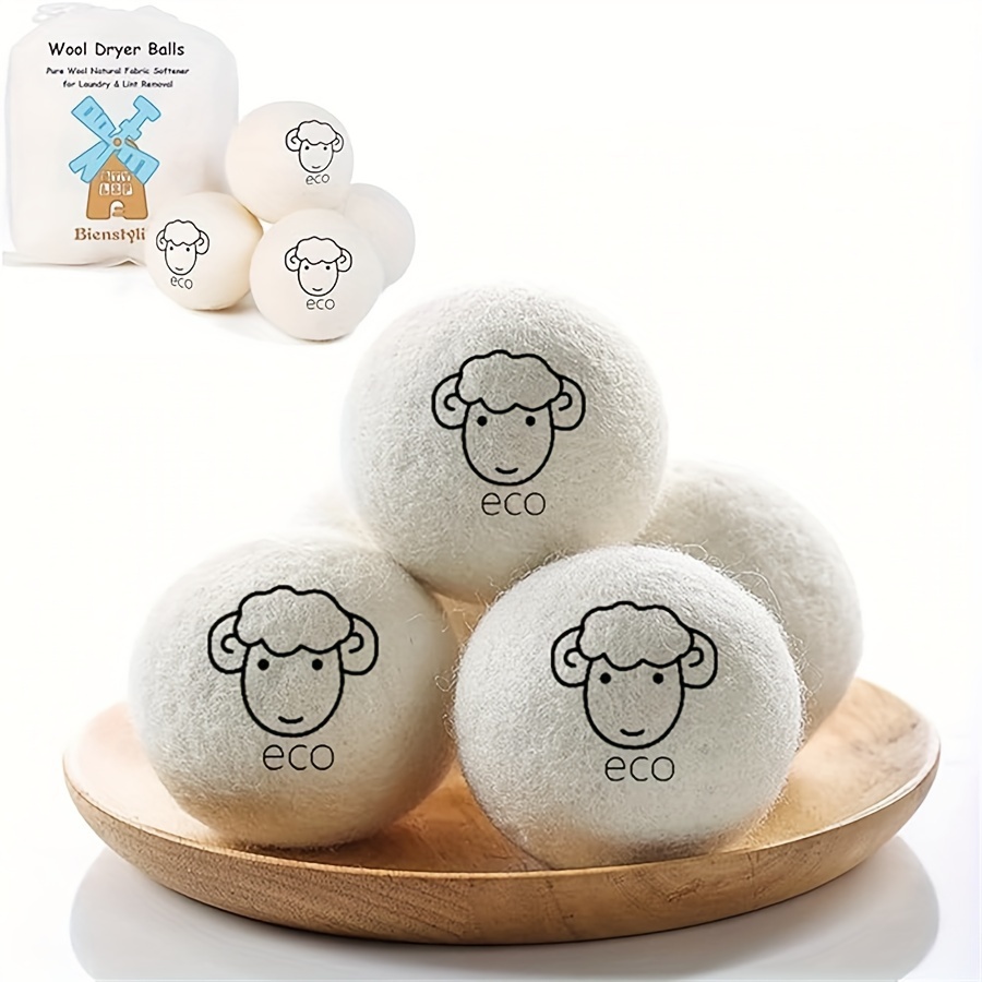 

6-pack Wool Dryer Balls, Premium Natural Fabric Softener Alternative, Laundry Drying Balls, Energy-saving Clothes Dryer Balls