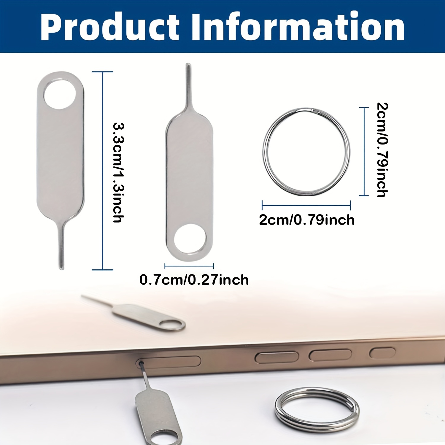 SIM Card Tray Remover Eject Pin Key Tool for Smartphones & Tablets