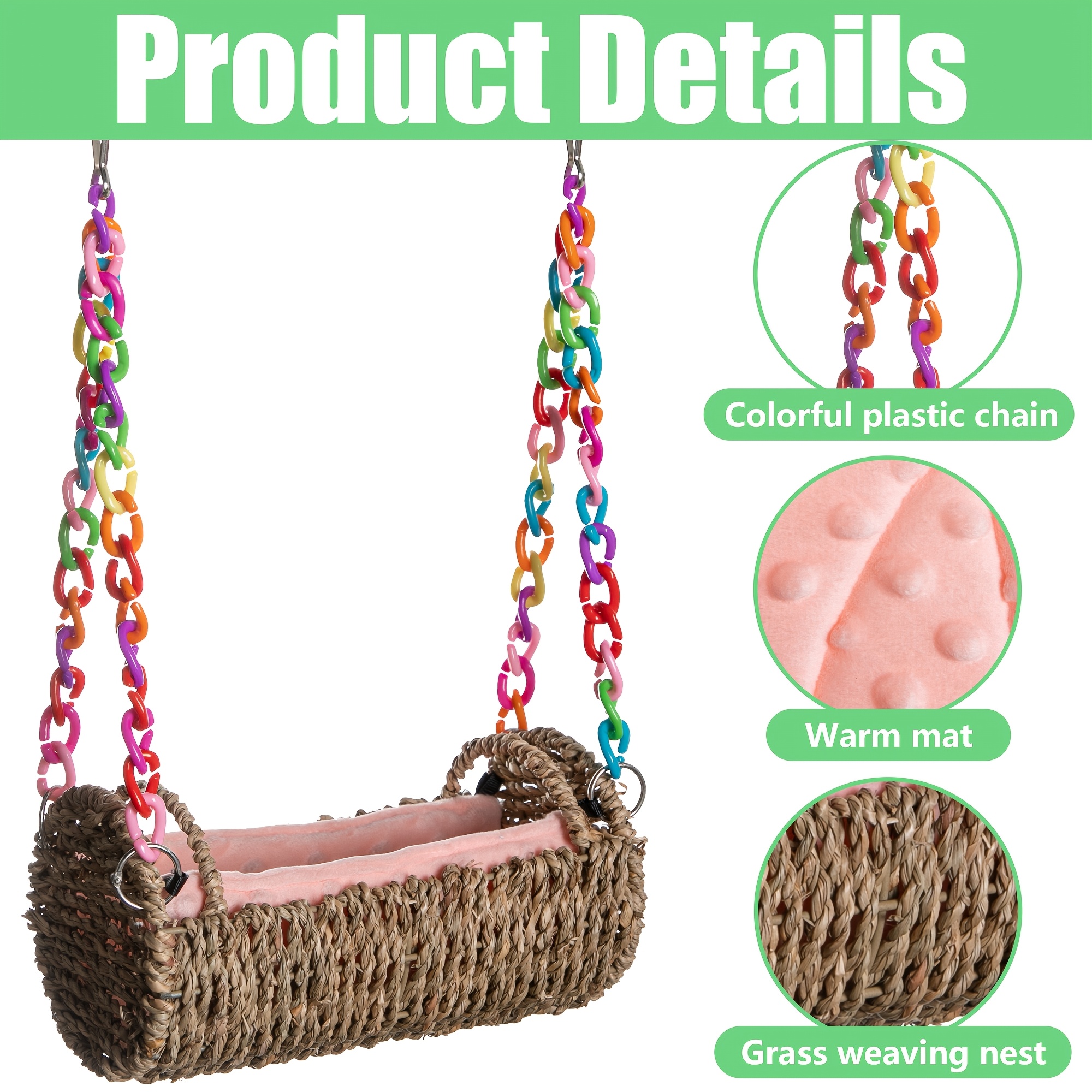 Universal Parrot Nest Mat with Random Colored Toothbrush