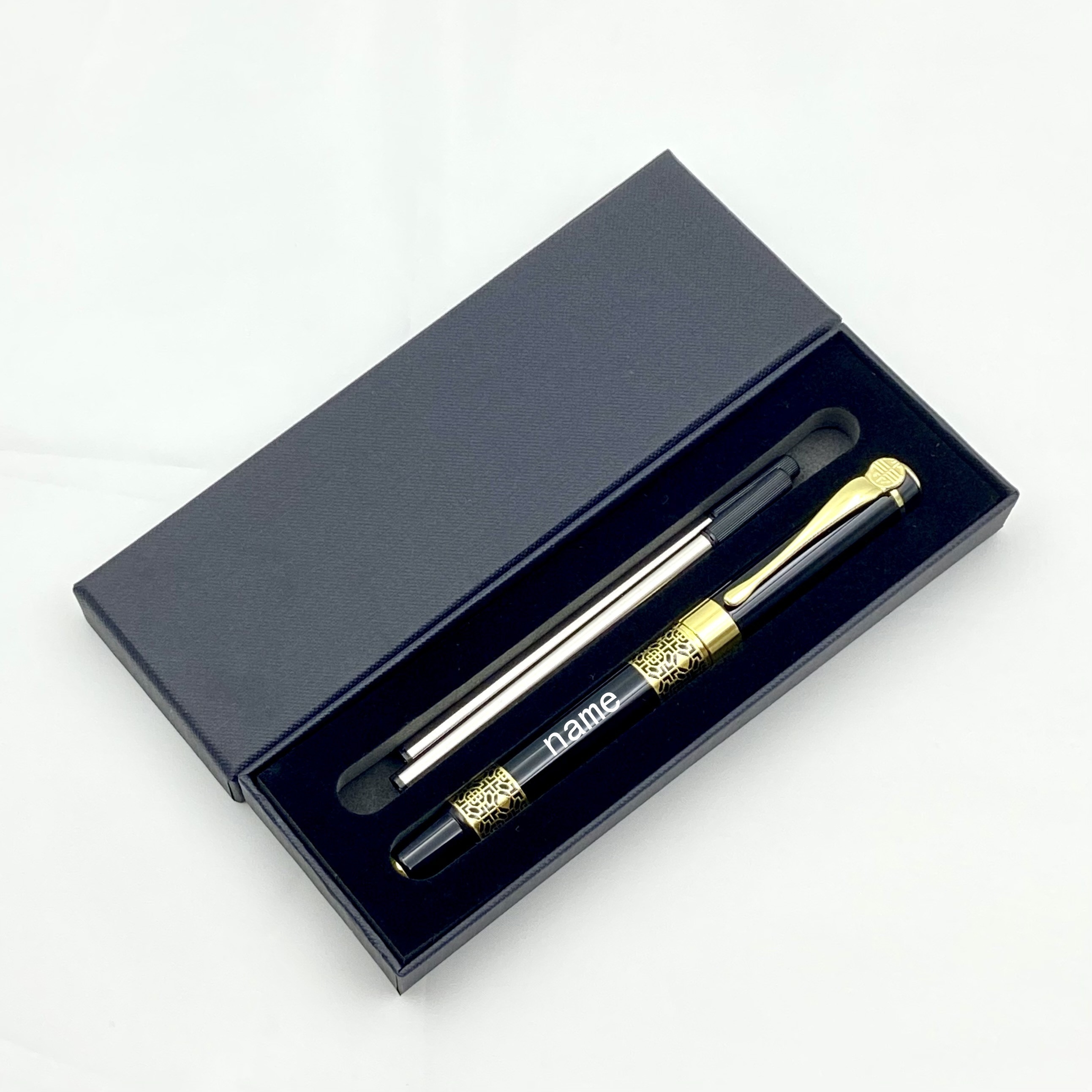 Image of [custom Product] 1pc Pen And 2pcs Pen Refill Gift Box Set, Width 0.5mm Fillable Professional Administrative Gift Pen. Fancy Gifts For Men And Women, Elegant Festival Gifts