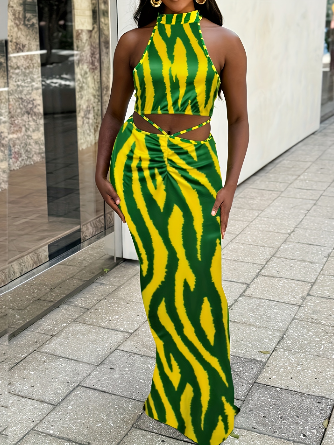 Europe and the United States Spring fashion women black slim sleeveless asymmetrical mid-length skirt foreign trade cross-border new mature Summer women round neck sexy bag buttock slit dress