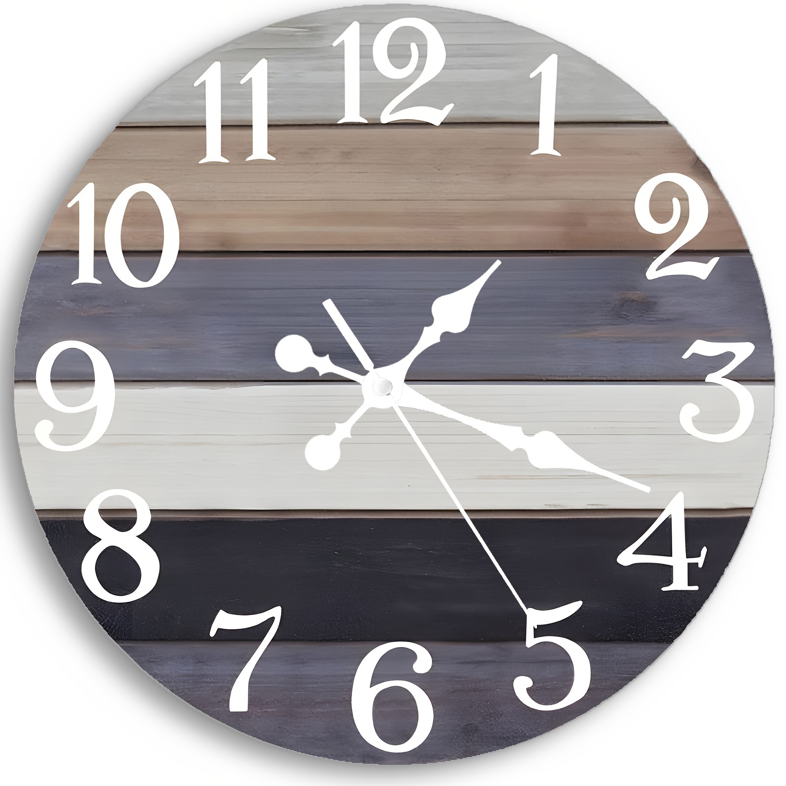 

Chic Vintage Wooden Wall Clock - Elegant Grain Room & Bedroom Decor, Battery-operated (aa Not Included), Decorative, Art Deco