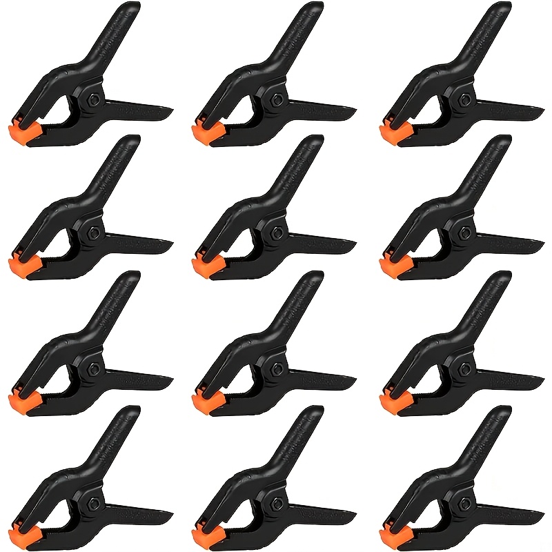 

12pcs Spring Clamps, 2inch Small Backdrop Clips, Plastic Clamps Heavy Duty, Spring Clips For Crafts, Backdrop Stand, Woodworking, Photography