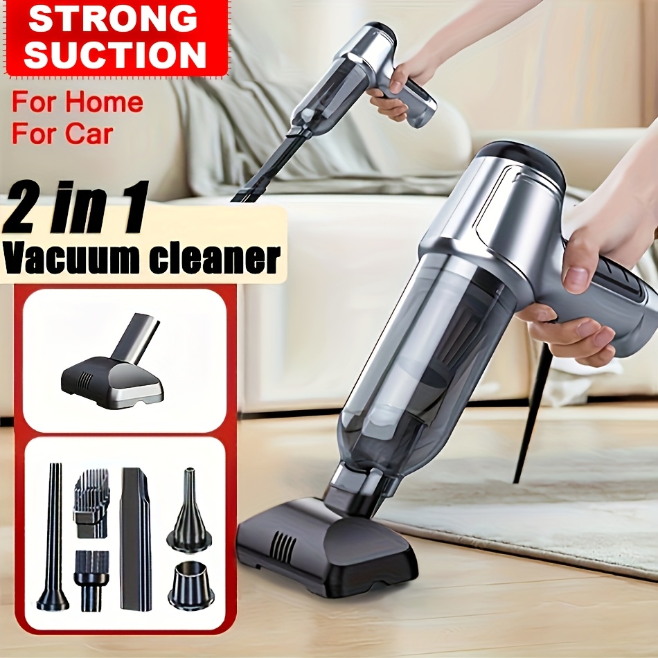 Aspirador de Pó Portátil 2-em-1 Sem Fio Recarregável Casa Carro