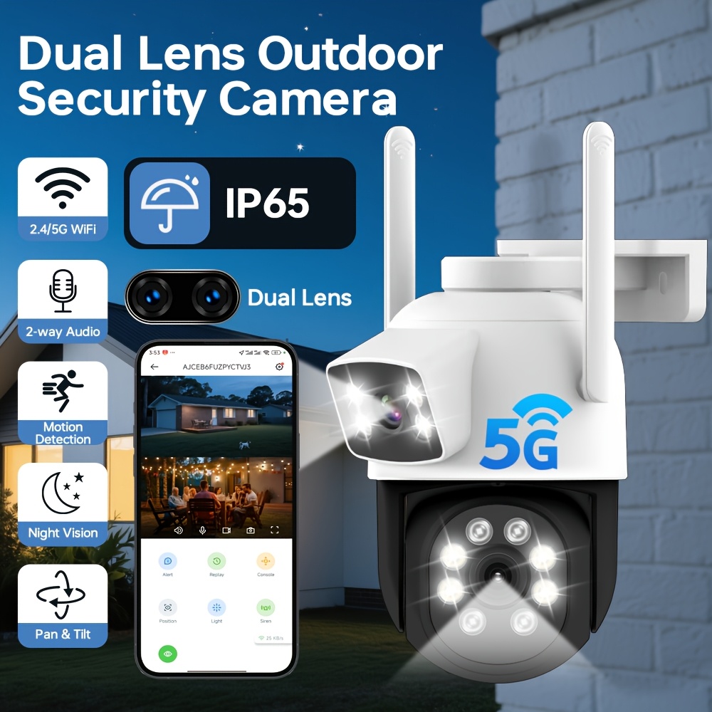 3MP White Dual-Light Wireless Bulb Camera, Eseecloud, WiFi PTZ, Cloud
