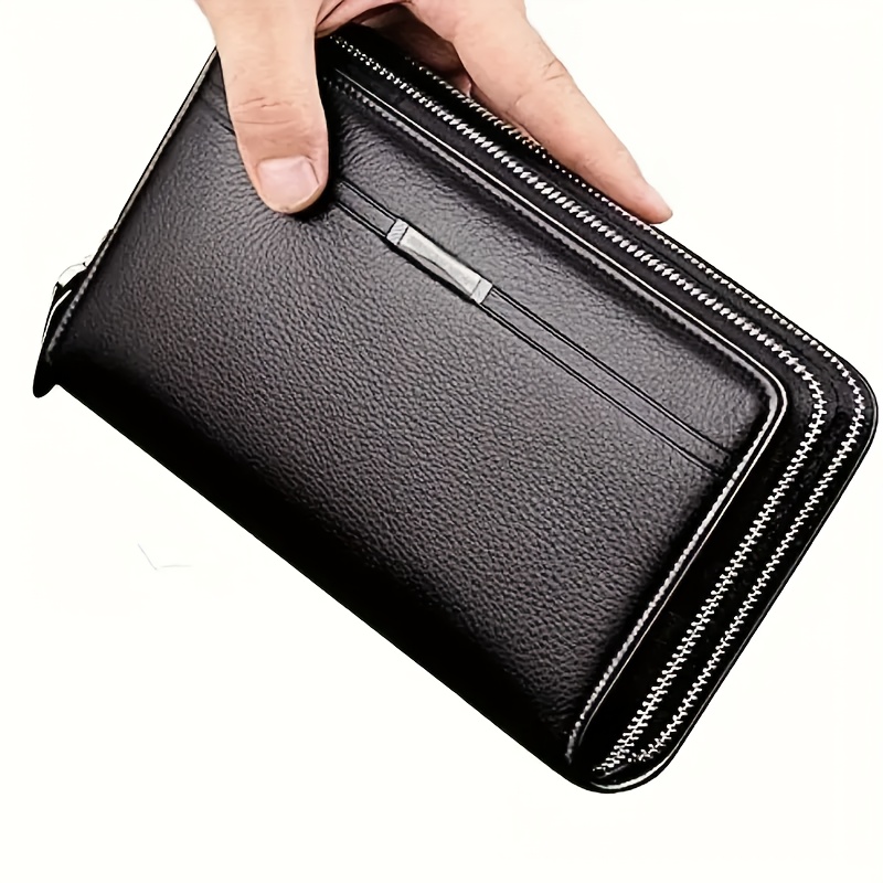 Image of Mens Wallet Long Purse Clutch Large Business Handbag Phone Card Holder Case Gift For Men Husband Boyfriend