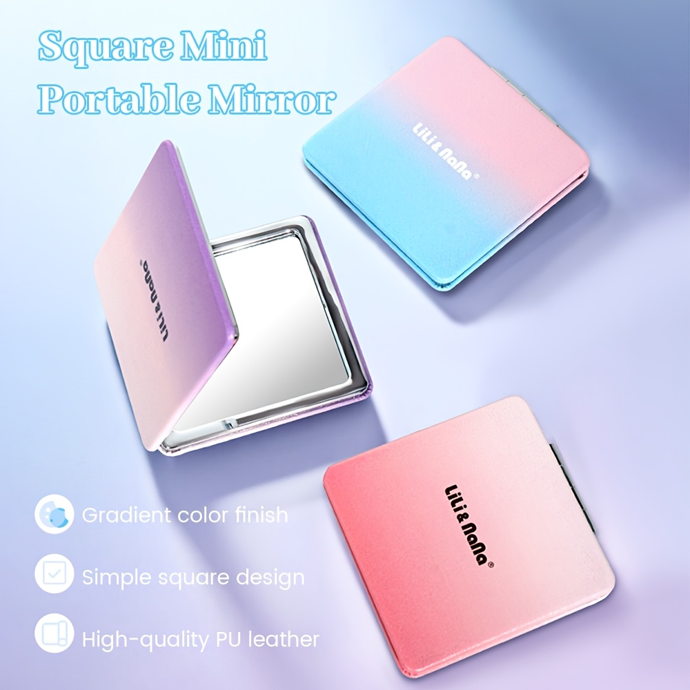 Mini Square Waterproof Double-Sided Mirror with 2X Magnification
