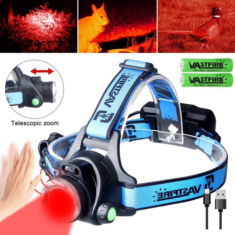TEMU 1pc A Rechargeable Featuring Uv Red, Green, And White Lights, Designed For Camping. It Includes A Zoomable Function And A 395nm Black Light For