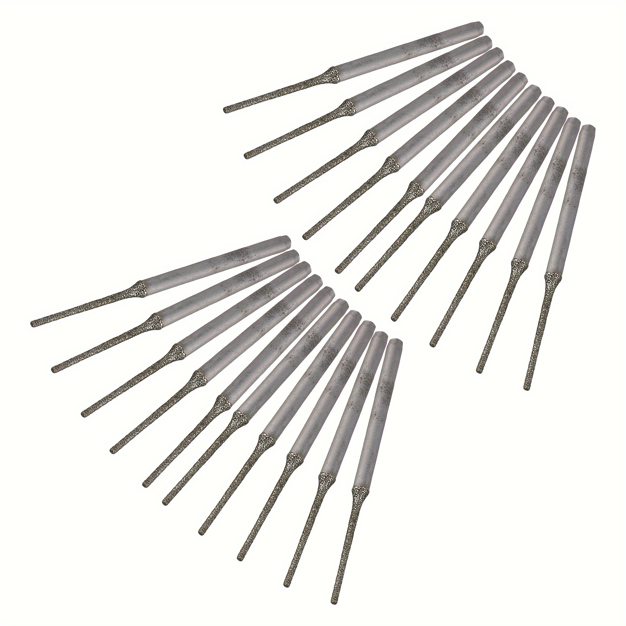 

20pcs Diamond Drill Bit Set For , Agate & Pearls - Precision Hole Punching Tools With 2.0mm To 1.0mm Sizes, Silvery Gray