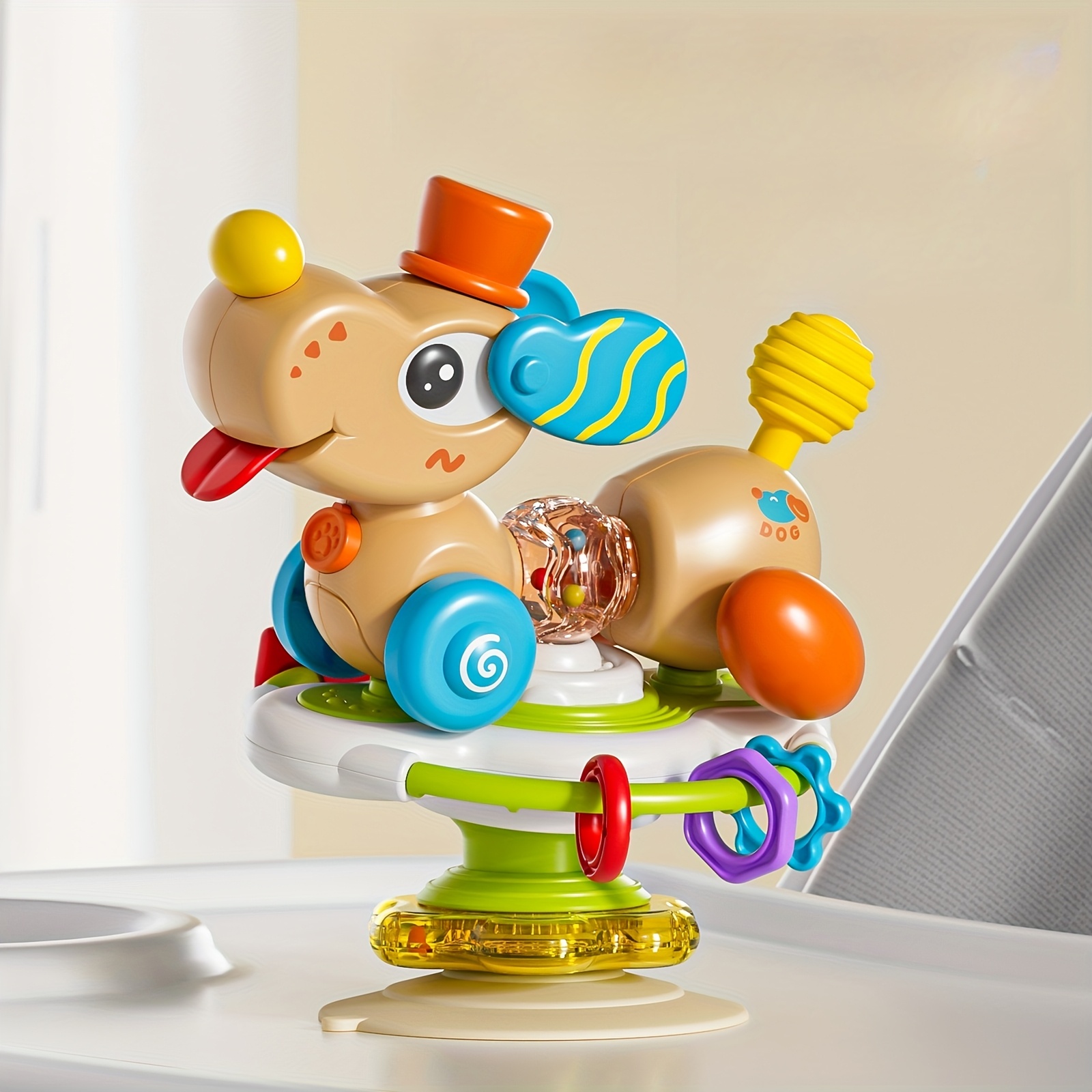 Colorful Suction Cup Spinner Toy Fun Animal Theme Rotator for Windows & Bathtubs