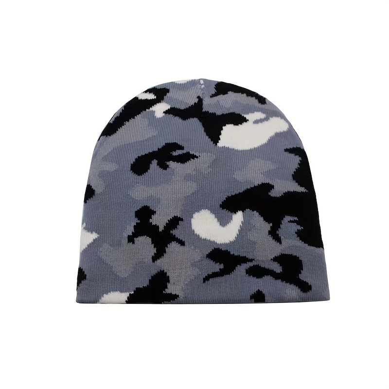 unisex camouflage beanie hat stretchy lightweight acrylic - Temu